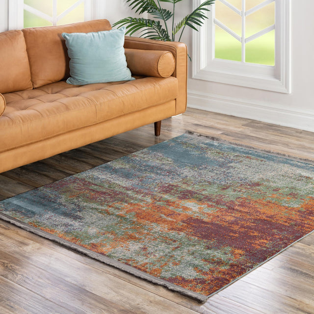 Multicolor 5' 5 x 5' 5 Paragon Square Area Rug 100% Polypropylene Colorful Vivid Boho Style Modern Carpet for Unique Interiors for Sale at Rug Engine