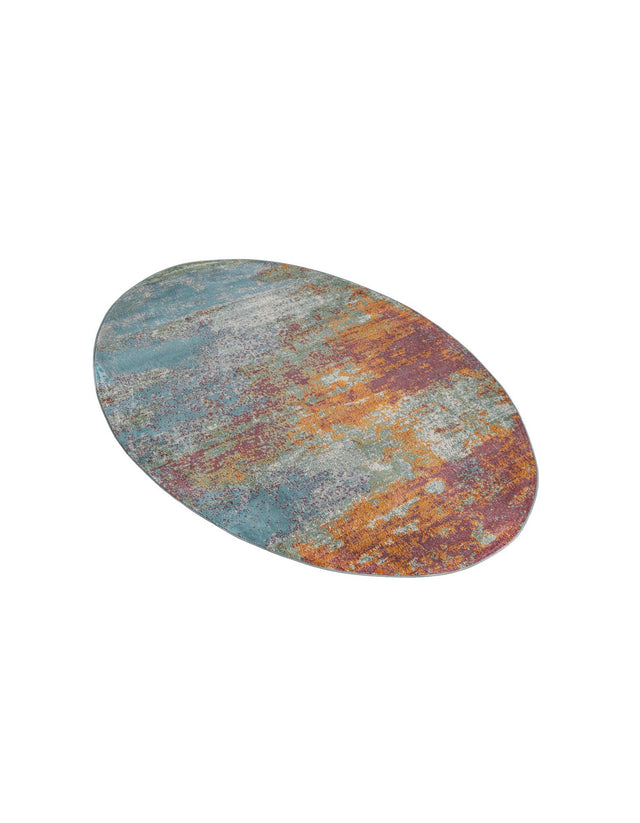 Multicolor 5' 5 x 8' Paragon Oval Area Rug 100% Polypropylene Colorful Vivid Boho Style Modern Carpet for Unique Interiors for Sale at Rug Engine