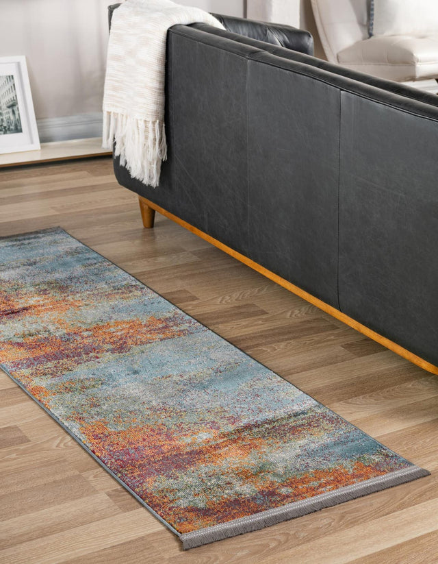 Multicolor 2' 7 x 12' Paragon Runner Area Rug 100% Polypropylene Colorful Vivid Boho Style Modern Carpet for Unique Interiors for Sale at Rug Engine