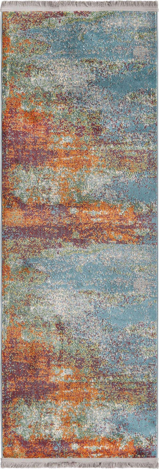 Multicolor 2' 2 x 6' Paragon Runner Area Rug 100% Polypropylene Colorful Vivid Boho Style Modern Carpet for Unique Interiors for Sale at Rug Engine