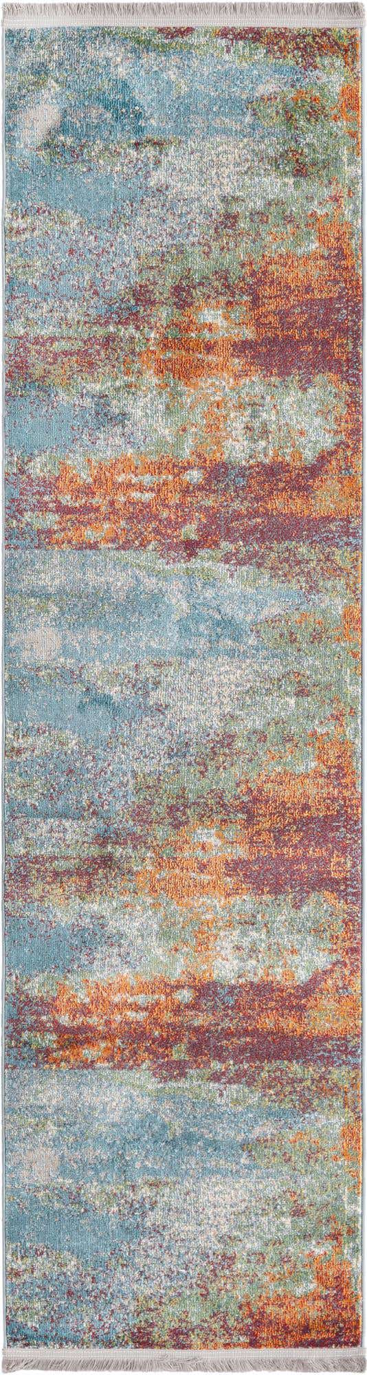 Multicolor 2' 2 x 8' Paragon Runner Area Rug 100% Polypropylene Colorful Vivid Boho Style Modern Carpet for Unique Interiors for Sale at Rug Engine