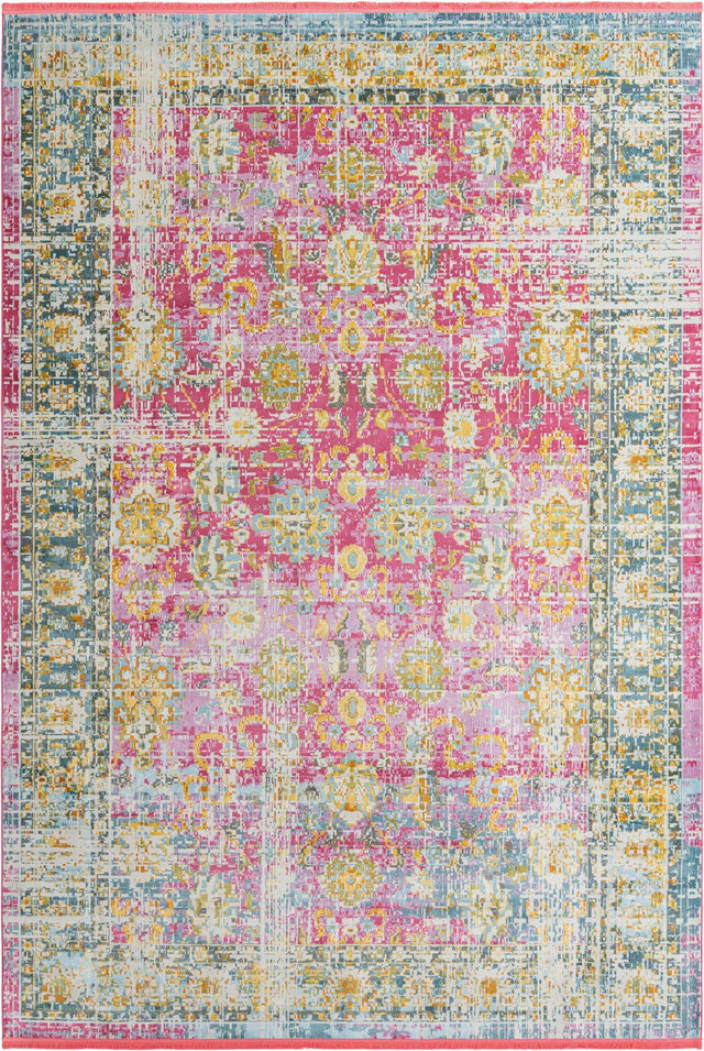 Pink 10' x 14' Paragon Rectangle Area Rug 100% Polypropylene Colorful Vivid Boho Style Modern Carpet for Unique Interiors for Sale at Rug Engine