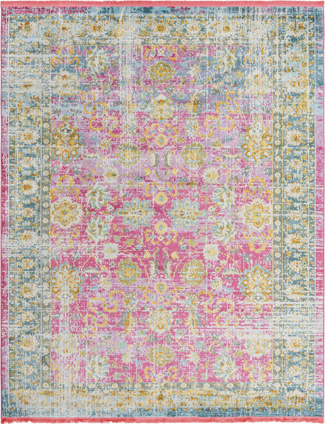 Pink 8' 2 x 10' Paragon Rectangle Area Rug 100% Polypropylene Colorful Vivid Boho Style Modern Carpet for Unique Interiors for Sale at Rug Engine