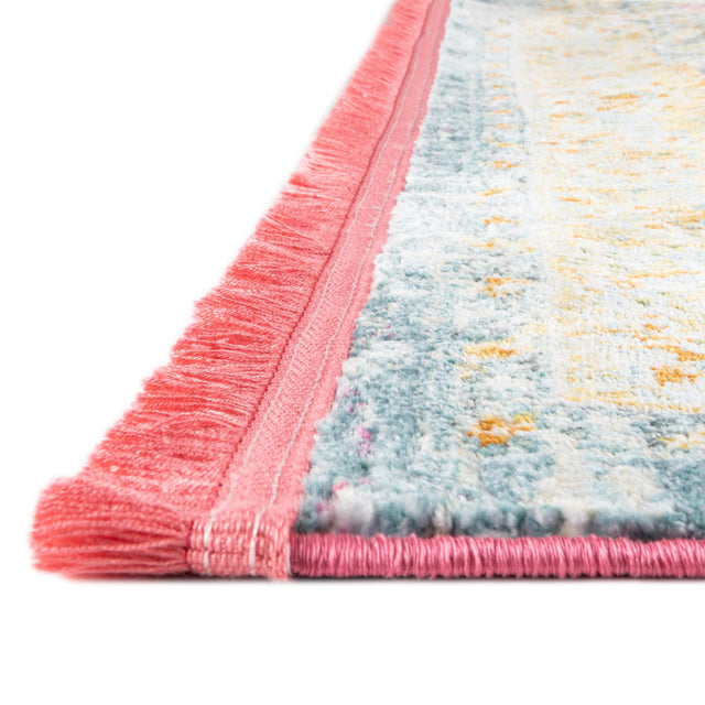 Pink 6' x 9' Paragon Rectangle Area Rug 100% Polypropylene Colorful Vivid Boho Style Modern Carpet for Unique Interiors for Sale at Rug Engine