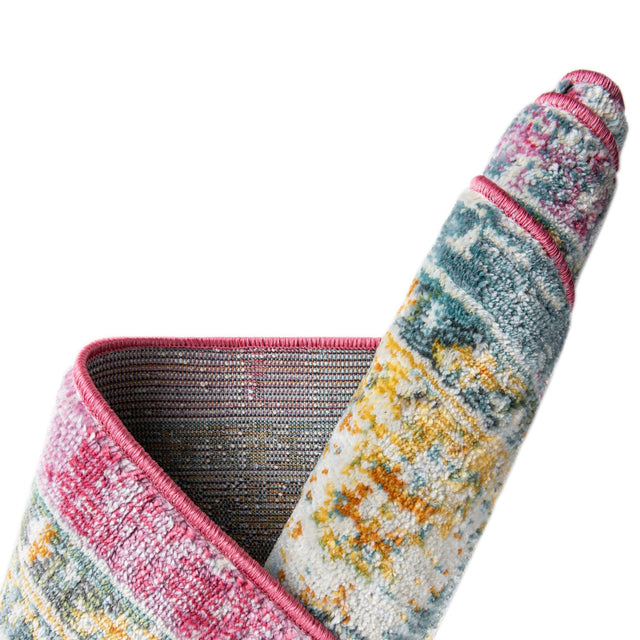 Pink 4' x 4' Paragon Octagon Area Rug 100% Polypropylene Colorful Vivid Boho Style Modern Carpet for Unique Interiors for Sale at Rug Engine