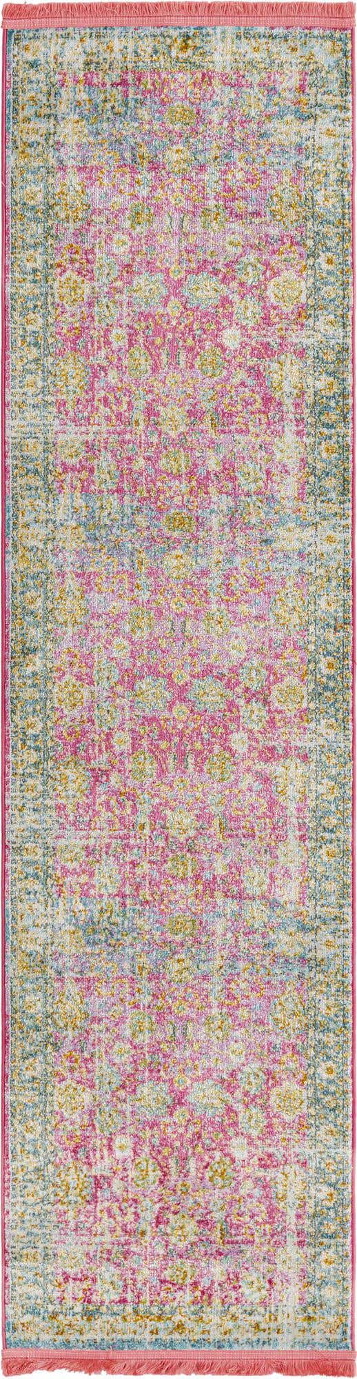 Pink 2' 2 x 8' Paragon Runner Area Rug 100% Polypropylene Colorful Vivid Boho Style Modern Carpet for Unique Interiors for Sale at Rug Engine
