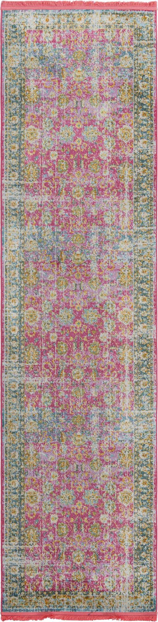 Pink 2' 7 x 10' Paragon Runner Area Rug 100% Polypropylene Colorful Vivid Boho Style Modern Carpet for Unique Interiors for Sale at Rug Engine
