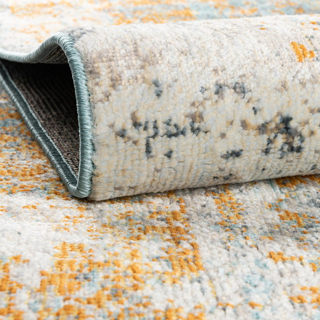 Cream Blue 8' 2 x 10' Paragon Oval Area Rug 100% Polypropylene Colorful Vivid Boho Style Modern Carpet for Unique Interiors for Sale at Rug Engine