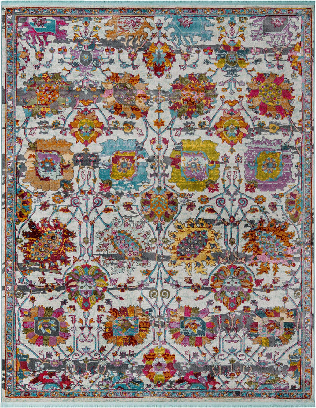 Multicolor 8' 2 x 10' Paragon Rectangle Area Rug 100% Polypropylene Colorful Vivid Boho Style Modern Carpet for Unique Interiors for Sale at Rug Engine