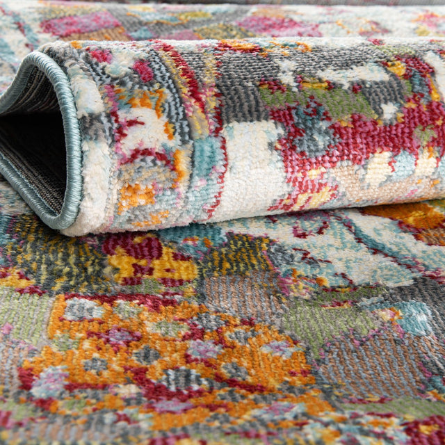 Multicolor 3' 3 x 3' 3 Paragon Round Area Rug 100% Polypropylene Colorful Vivid Boho Style Modern Carpet for Unique Interiors for Sale at Rug Engine