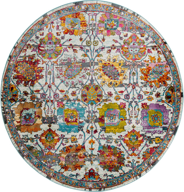 Multicolor 5' 5 x 5' 5 Paragon Round Area Rug 100% Polypropylene Colorful Vivid Boho Style Modern Carpet for Unique Interiors for Sale at Rug Engine