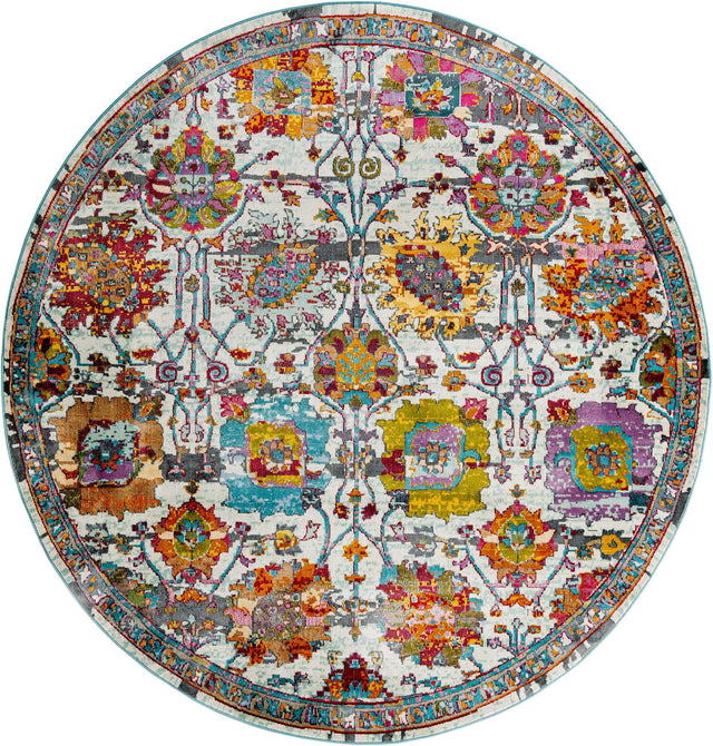 Multicolor 8' 2 x 8' 2 Paragon Round Area Rug 100% Polypropylene Colorful Vivid Boho Style Modern Carpet for Unique Interiors for Sale at Rug Engine