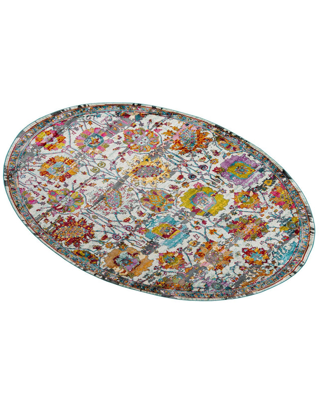 Multicolor 8' 2 x 10' Paragon Oval Area Rug 100% Polypropylene Colorful Vivid Boho Style Modern Carpet for Unique Interiors for Sale at Rug Engine