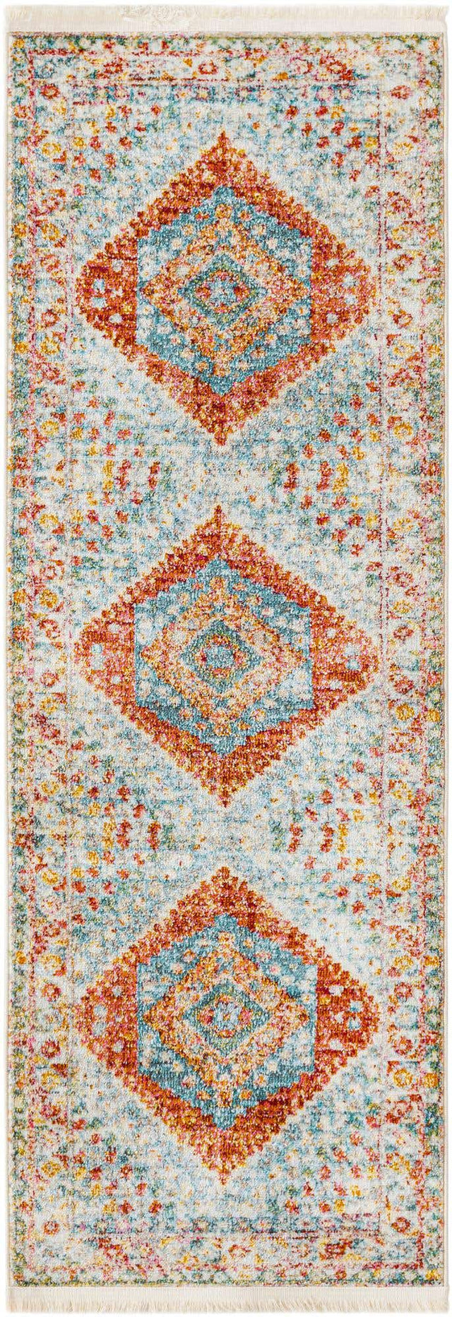 Salmon 2' 2 x 6' Paragon Runner Area Rug 100% Polypropylene Colorful Vivid Boho Style Modern Carpet for Unique Interiors for Sale at Rug Engine