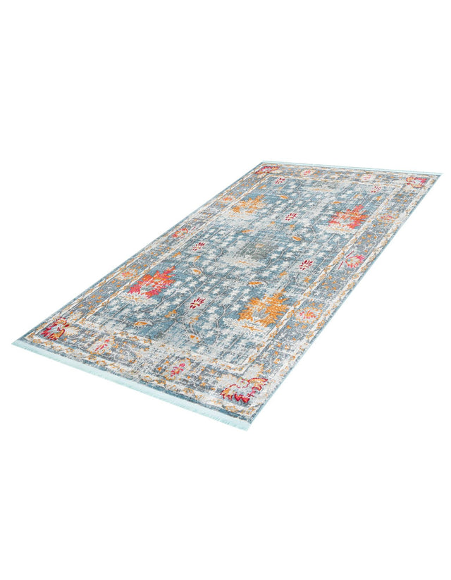 Blue 5' 5 x 8' Paragon Rectangle Area Rug 100% Polypropylene Colorful Vivid Boho Style Modern Carpet for Unique Interiors for Sale at Rug Engine