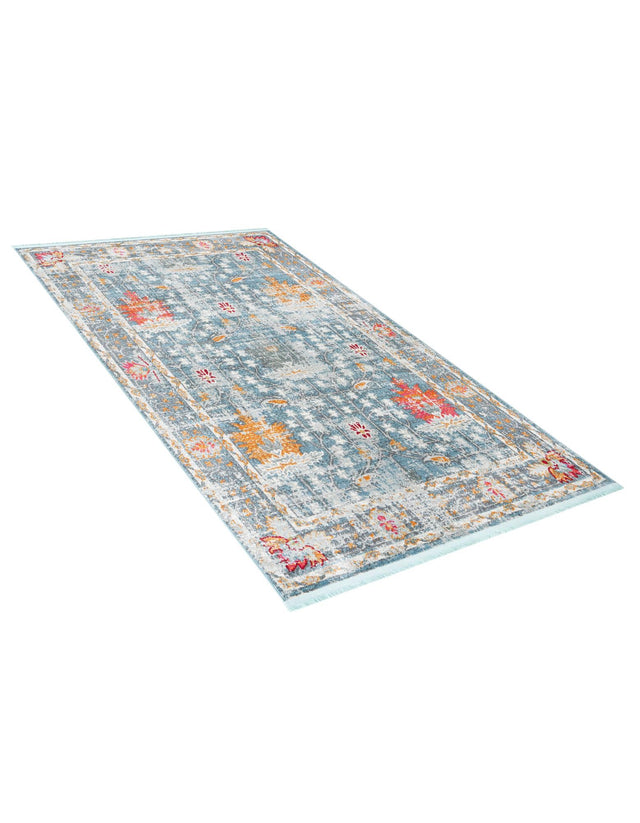 Blue 5' 5 x 8' Paragon Rectangle Area Rug 100% Polypropylene Colorful Vivid Boho Style Modern Carpet for Unique Interiors for Sale at Rug Engine