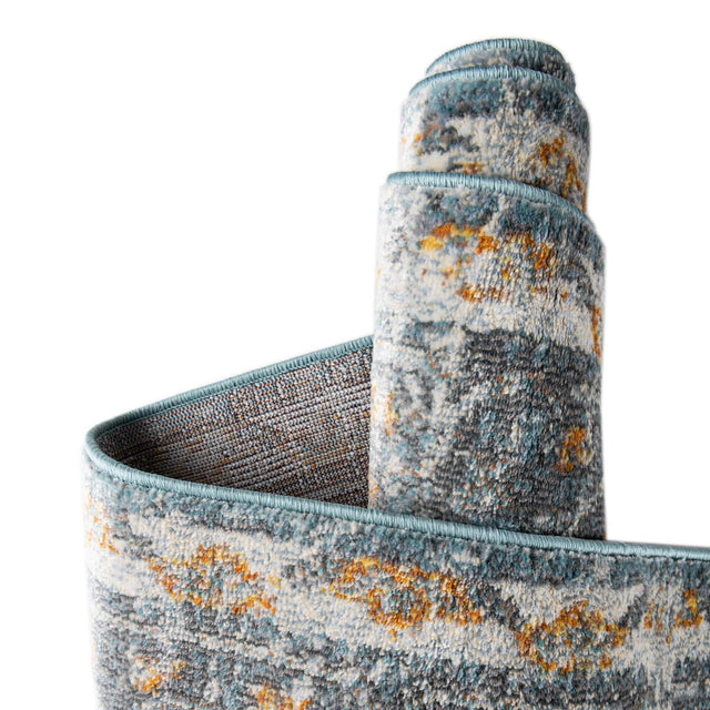 Blue 5' 5 x 5' 5 Paragon Round Area Rug 100% Polypropylene Colorful Vivid Boho Style Modern Carpet for Unique Interiors for Sale at Rug Engine