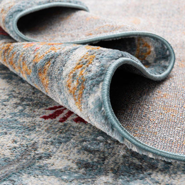 Blue 3' 3 x 3' 3 Paragon Round Area Rug 100% Polypropylene Colorful Vivid Boho Style Modern Carpet for Unique Interiors for Sale at Rug Engine