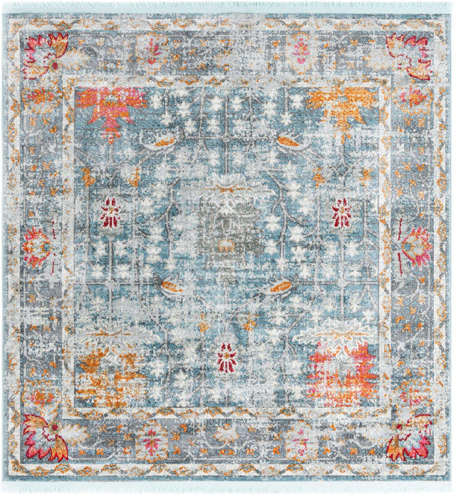 Blue 5' 5 x 5' 5 Paragon Square Area Rug 100% Polypropylene Colorful Vivid Boho Style Modern Carpet for Unique Interiors for Sale at Rug Engine