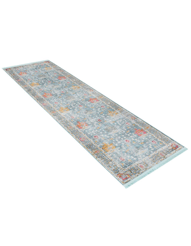 Blue 2' 7 x 10' Paragon Runner Area Rug 100% Polypropylene Colorful Vivid Boho Style Modern Carpet for Unique Interiors for Sale at Rug Engine