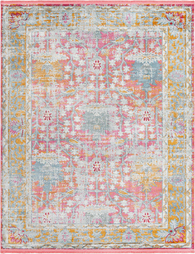 Pink 8' 2 x 10' Paragon Rectangle Area Rug 100% Polypropylene Colorful Vivid Boho Style Modern Carpet for Unique Interiors for Sale at Rug Engine