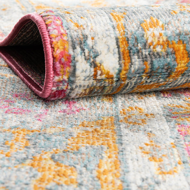 Pink 3' 3 x 3' 3 Paragon Round Area Rug 100% Polypropylene Colorful Vivid Boho Style Modern Carpet for Unique Interiors for Sale at Rug Engine
