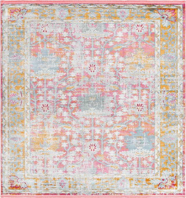 Pink 8' 2 x 8' 2 Paragon Square Area Rug 100% Polypropylene Colorful Vivid Boho Style Modern Carpet for Unique Interiors for Sale at Rug Engine