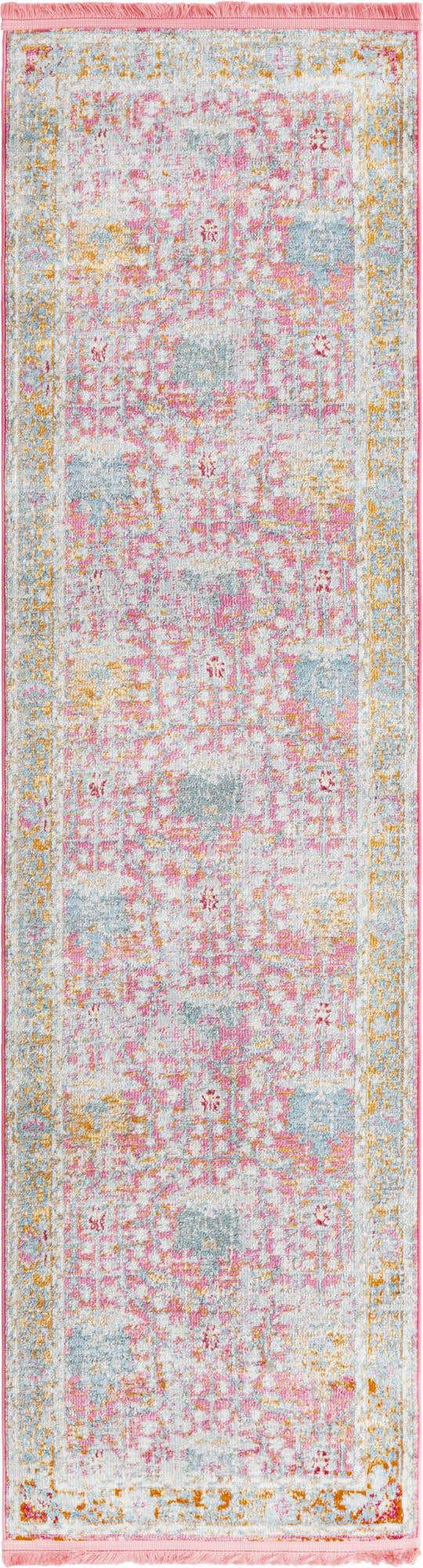 Pink 2' 2 x 8' Paragon Runner Area Rug 100% Polypropylene Colorful Vivid Boho Style Modern Carpet for Unique Interiors for Sale at Rug Engine