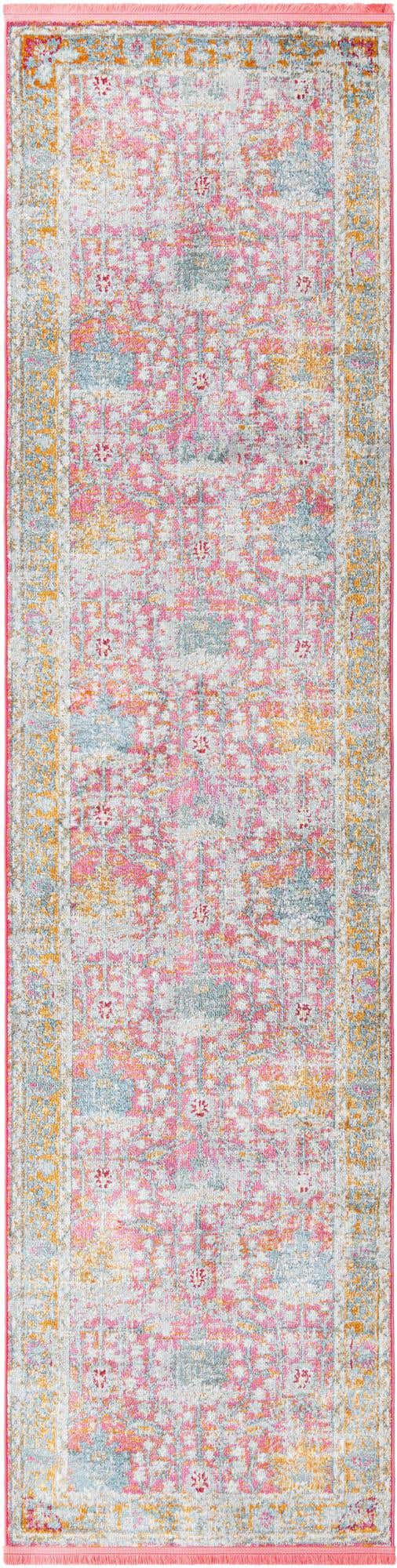 Pink 2' 7 x 10' Paragon Runner Area Rug 100% Polypropylene Colorful Vivid Boho Style Modern Carpet for Unique Interiors for Sale at Rug Engine