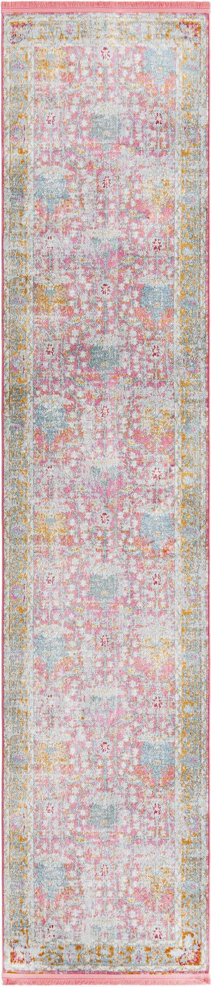 Pink 2' 7 x 12' Paragon Runner Area Rug 100% Polypropylene Colorful Vivid Boho Style Modern Carpet for Unique Interiors for Sale at Rug Engine