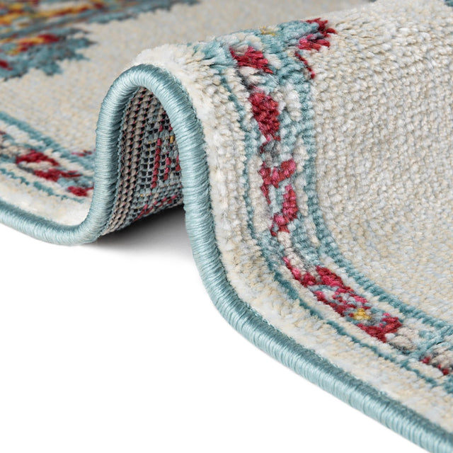 Cream 6' x 6' Paragon Octagon Area Rug 100% Polypropylene Colorful Vivid Boho Style Modern Carpet for Unique Interiors for Sale at Rug Engine