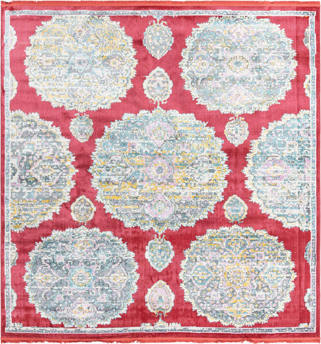 Red 8' 2 x 8' 2 Paragon Square Area Rug 100% Polypropylene Colorful Vivid Boho Style Modern Carpet for Unique Interiors for Sale at Rug Engine