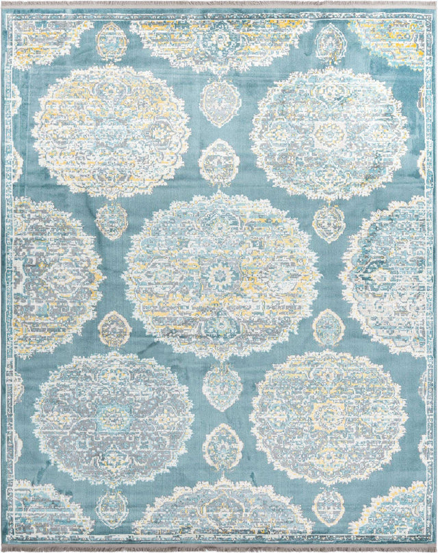 Gray and Blue 8' 2 x 10' Paragon Rectangle Area Rug 100% Polypropylene Colorful Vivid Boho Style Modern Carpet for Unique Interiors for Sale at Rug Engine