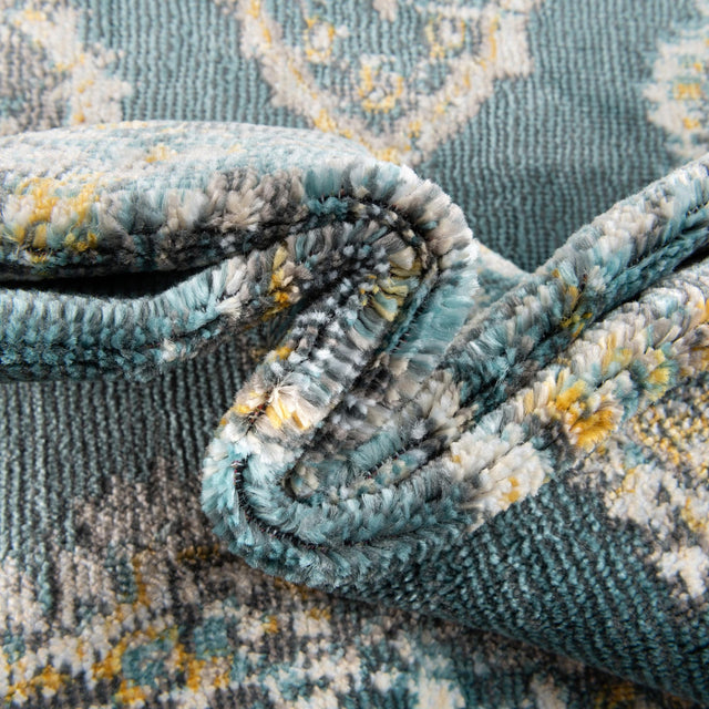 Gray and Blue 5' 5 x 5' 5 Paragon Round Area Rug 100% Polypropylene Colorful Vivid Boho Style Modern Carpet for Unique Interiors for Sale at Rug Engine