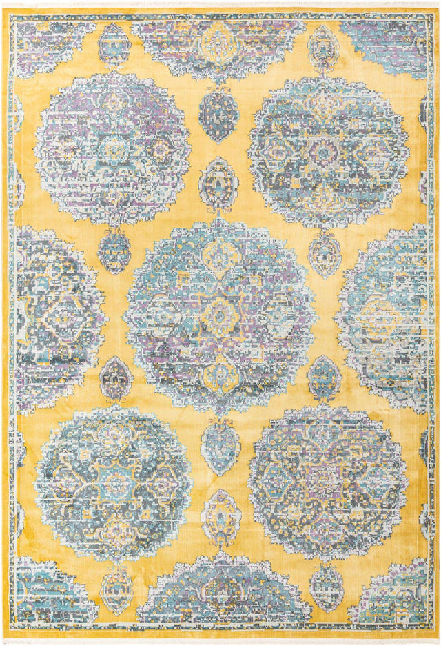 Yellow 10' x 14' Paragon Rectangle Area Rug 100% Polypropylene Colorful Vivid Boho Style Modern Carpet for Unique Interiors for Sale at Rug Engine