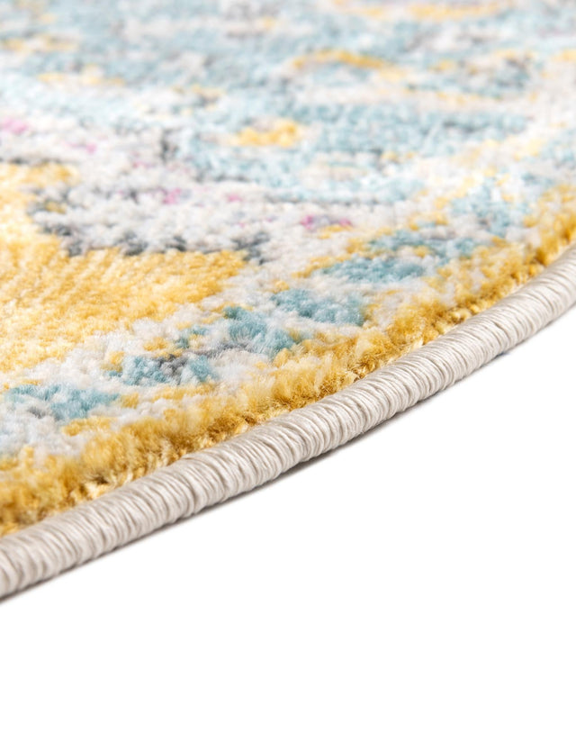 Yellow 8' 2 x 10' Paragon Oval Area Rug 100% Polypropylene Colorful Vivid Boho Style Modern Carpet for Unique Interiors for Sale at Rug Engine