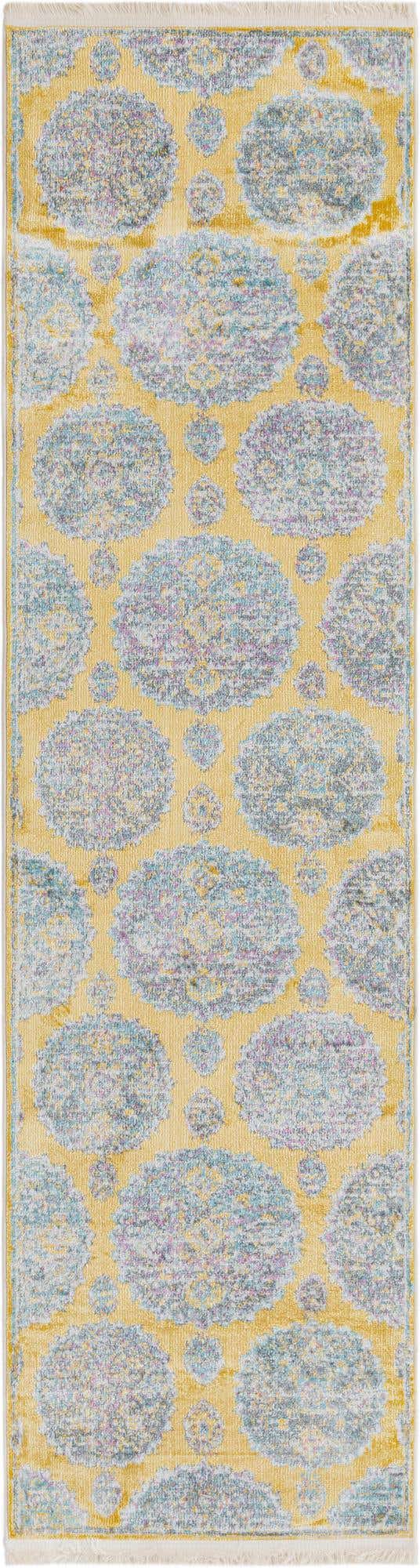 Yellow 2' 2 x 8' Paragon Runner Area Rug 100% Polypropylene Colorful Vivid Boho Style Modern Carpet for Unique Interiors for Sale at Rug Engine