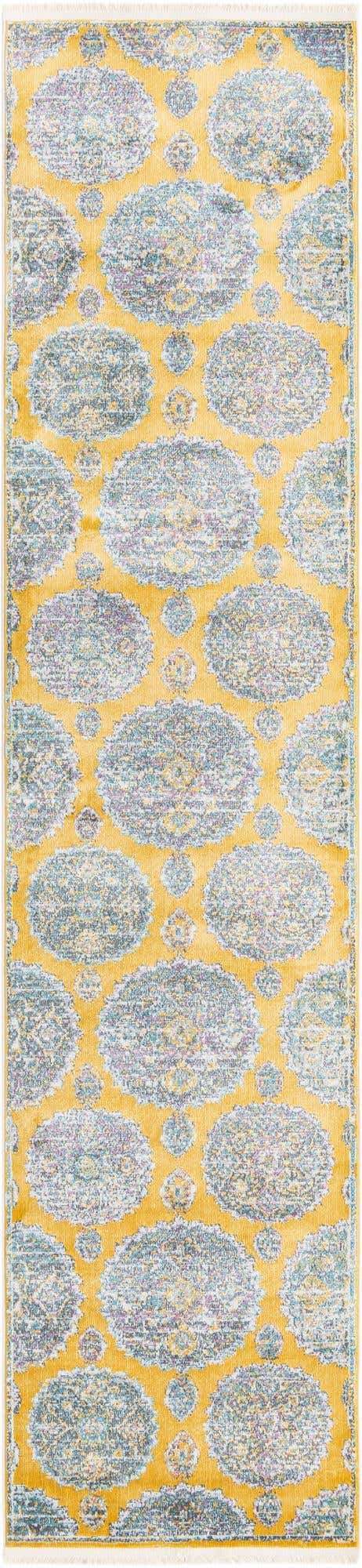 Yellow 2' 7 x 12' Paragon Runner Area Rug 100% Polypropylene Colorful Vivid Boho Style Modern Carpet for Unique Interiors for Sale at Rug Engine