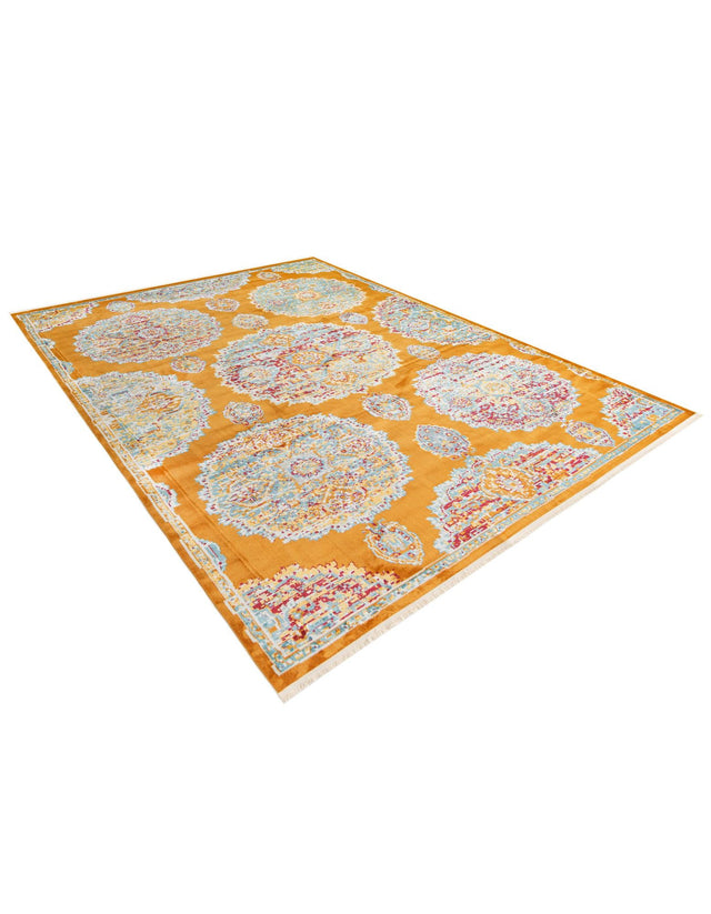 Orange 9' x 12' Paragon Rectangle Area Rug 100% Polypropylene Colorful Vivid Boho Style Modern Carpet for Unique Interiors for Sale at Rug Engine
