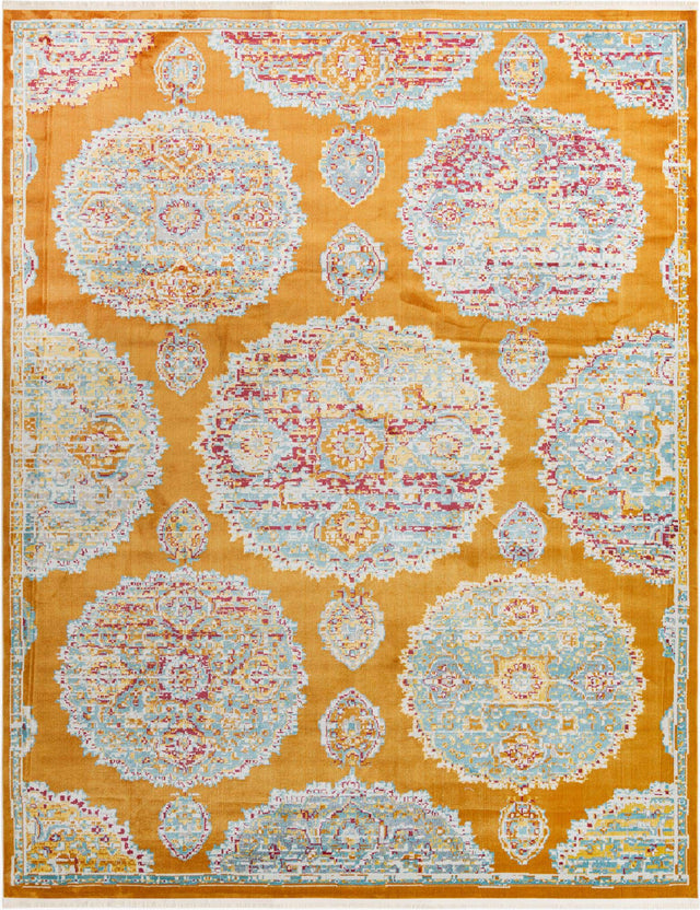 Orange 8' 2 x 10' Paragon Rectangle Area Rug 100% Polypropylene Colorful Vivid Boho Style Modern Carpet for Unique Interiors for Sale at Rug Engine