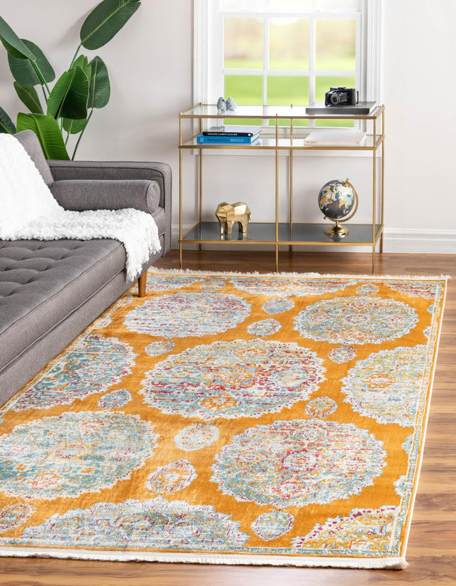Orange 10' x 14' Paragon Rectangle Area Rug 100% Polypropylene Colorful Vivid Boho Style Modern Carpet for Unique Interiors for Sale at Rug Engine