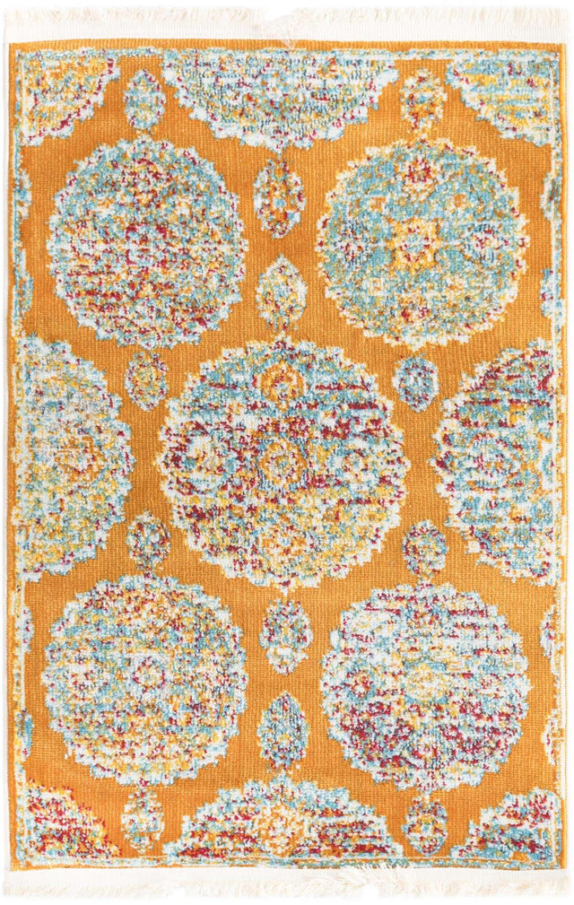 Orange 2' 2 x 3' Paragon Rectangle Area Rug 100% Polypropylene Colorful Vivid Boho Style Modern Carpet for Unique Interiors for Sale at Rug Engine