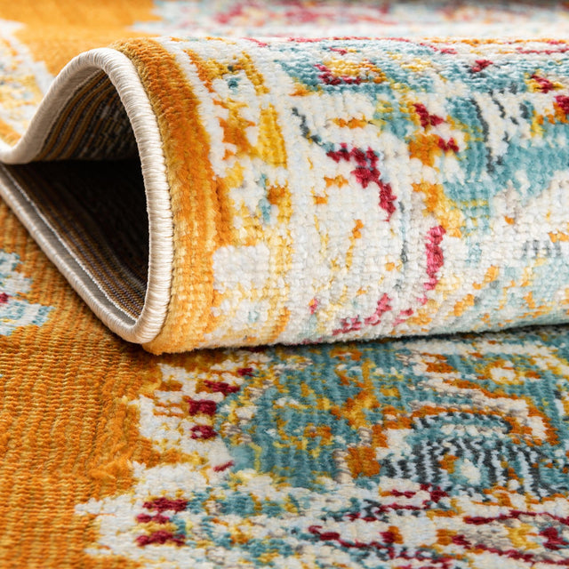 Orange 8' 2 x 10' Paragon Oval Area Rug 100% Polypropylene Colorful Vivid Boho Style Modern Carpet for Unique Interiors for Sale at Rug Engine