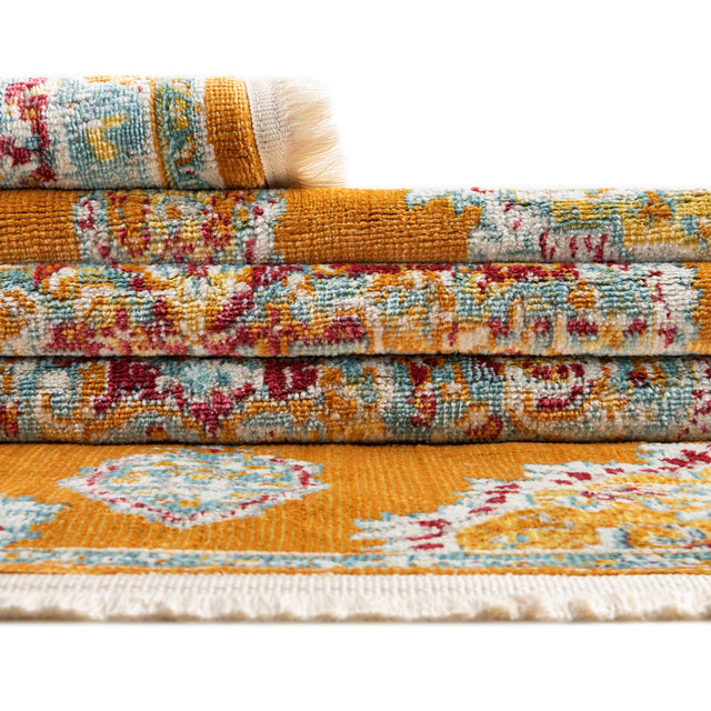 Orange 2' 7 x 10' Paragon Runner Area Rug 100% Polypropylene Colorful Vivid Boho Style Modern Carpet for Unique Interiors for Sale at Rug Engine