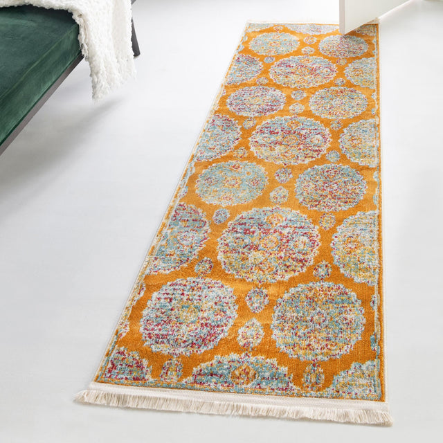 Orange 2' 2 x 8' Paragon Runner Area Rug 100% Polypropylene Colorful Vivid Boho Style Modern Carpet for Unique Interiors for Sale at Rug Engine