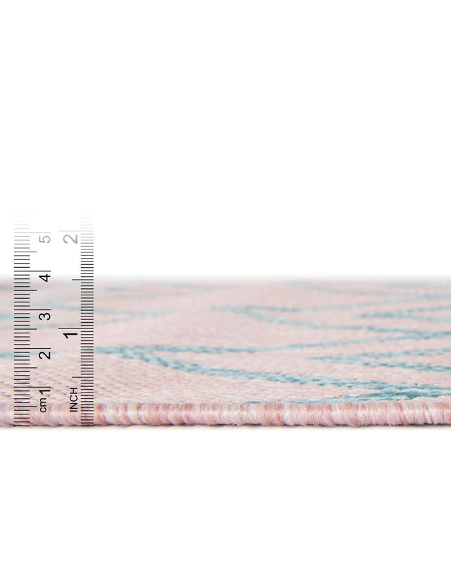 Pink and Aqua 4' 1 x 6' 1 Jill Zarin Outdoor Rectangle Area Rug Weather Resistant for Patio, Deck, Terrace, Balcony, Porch Durable 100% Polypropylene Carpet for Outside for Sale at Rug Engine