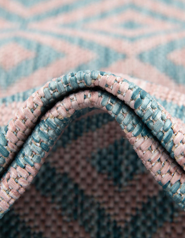 Pink and Aqua 9' x 12' Jill Zarin Outdoor Rectangle Area Rug Weather Resistant for Patio, Deck, Terrace, Balcony, Porch Durable 100% Polypropylene Carpet for Outside for Sale at Rug Engine