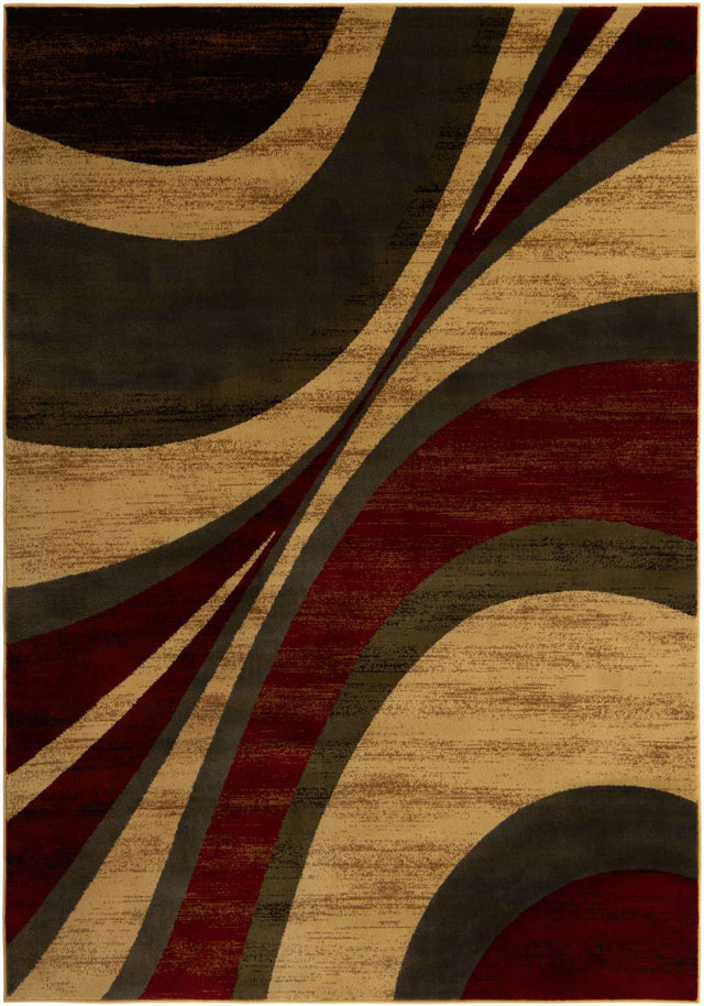 Beige 7' 1 x 10' Barista Rectangle Area Rug 100% Polypropylene Abstract Modern Geometric Carpet for Living Room Dining Office Dorm Room Decor for Sale at Rug Engine