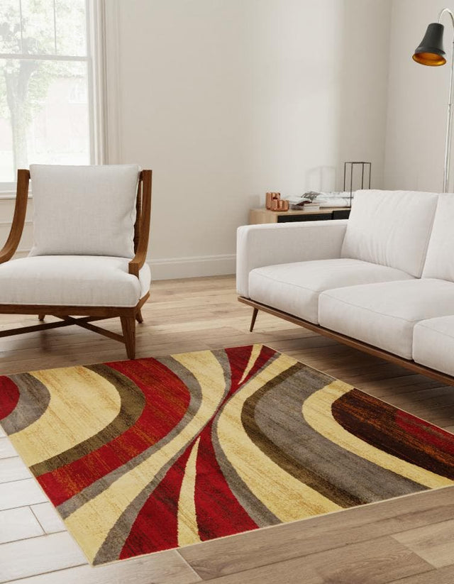 Beige 7' 1 x 7' 1 Barista Square Area Rug 100% Polypropylene Abstract Modern Geometric Carpet for Living Room Dining Office Dorm Room Decor for Sale at Rug Engine