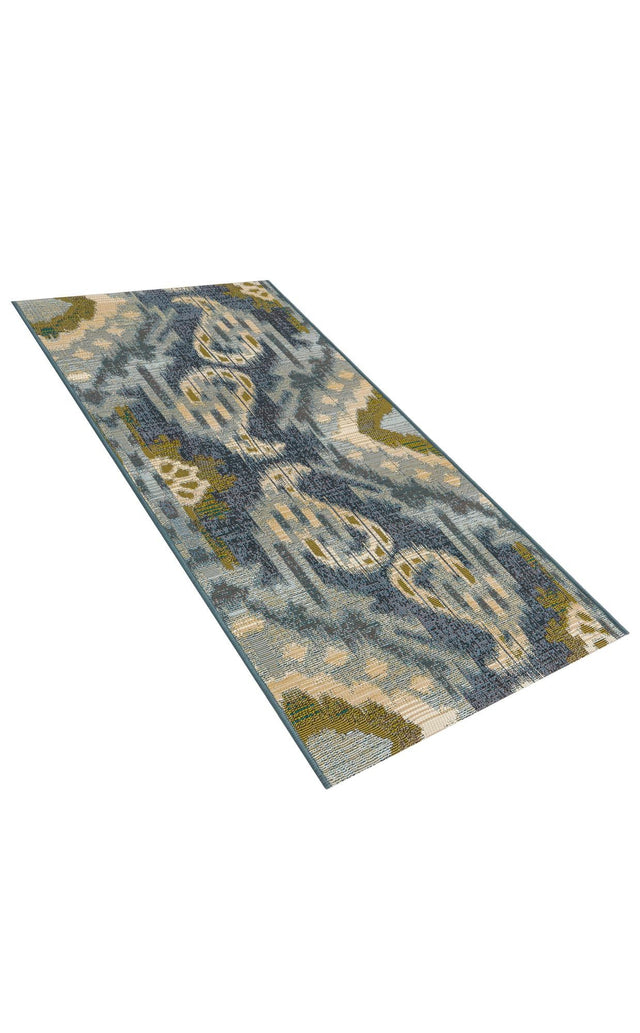 Blue 2' x 3' 11 Outdoor Modern Runner Area Rug Weather Resistant for Patio, Deck, Terrace, Balcony, Porch 100% Polypropylene Modern Outside Carpet for Sale at Rug Engine